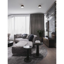 Sandy Black Aluminium & Acrylic LED 24Watt 220-240 Volt 1393Lm IP20 3000K D:14 H:8.8 cm 