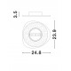 Sandy White Aluminium LED 12Watt 220-240 Volt 785Lm IP20 3000K D:25 H:3.5 cm 