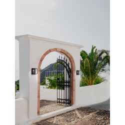Sandy Black Aluminium & Glass LED 14 Watt 220-240 Volt 383Lm 3000K IP65 L: 12 W: 14 H: 19 cm 