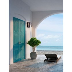 Sandy Black Aluminium & Glass LED 17 Watt 220-240 Volt 509Lm 3000K IP65 L: 17 W: 17 H: 25 cm 