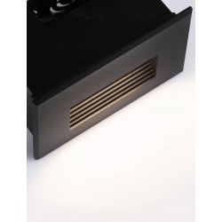 Sandy Black Aluminium & Glass LED 4 Watt 220-240 Volt 58Lm 3000K IP65 L: 12 W: 7.4 H: 8 cm 