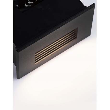 Sandy Black Aluminium & Glass LED 4 Watt 220-240 Volt 58Lm 3000K IP65 L: 12 W: 7.4 H: 8 cm 