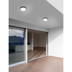 Sandy Black Polycarbonate LED 19 Watt 220-240 Volt 1636Lm 3000K IP65 D: 23.5 W: 7.5 cm 