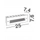 Sandy Black Aluminium & Glass LED 7 Watt 220-240 Volt 73Lm 3000K IP65 L: 25 W: 7.4 H: 7.6 cm 