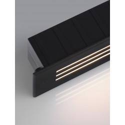 Sandy Black Aluminium, Polycarbonate & Glass LED 4 Watt 220-240 Volt 33Lm 3000K IP65 L: 17 W: 5.3 H: 7.6 cm 