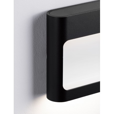 Sandy Black Aluminium Glass Diffuser LED 6 Watt 220-240 Volt 388Lm 3000K IP54 L: 12.5 W: 4 H: 13.5 cm 