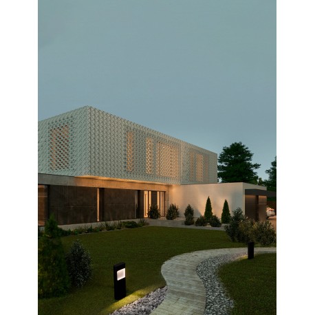 Sandy Black Aluminium Glass Diffuser LED 4 Watt 220-240 Volt 131Lm 3000K IP54 L: 12.5 W: 4 H: 30 cm 