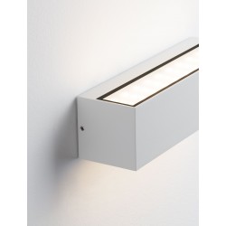 Sandy White Aluminium Glass Diffuser LED 10 Watt 220-240 Volt 686Lm 3000K IP54 Light up & down L: 23 W: 6.5 H: 6.5 cm 