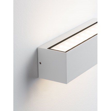 Sandy White Aluminium Glass Diffuser LED 10 Watt 220-240 Volt 686Lm 3000K IP54 Light up & down L: 23 W: 6.5 H: 6.5 cm 