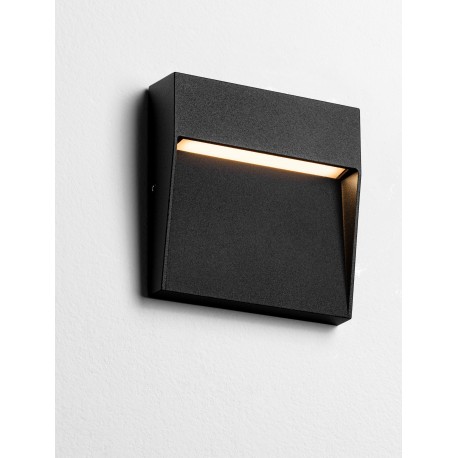 Sandy Black Aluminium Polycarbonate Diffuser LED 3 Watt 220-240 Volt 91Lm 3000K IP54 L: 10.5 W: 2.2 H: 10.5 cm 