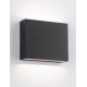 Sandy Black Aluminium Glass Diffuser LED 7 Watt 220-240 Volt 416Lm 3000K IP54 Light up & down L: 11.5 W: 3 H: 9 cm 