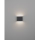 Sandy Black Aluminium Glass Diffuser LED 7 Watt 220-240 Volt 416Lm 3000K IP54 Light up & down L: 11.5 W: 3 H: 9 cm 