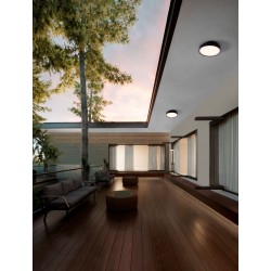 Sandy Black Acrylic Polycarbonate Diffuser LED 15 Watt 220-240 Volt 1197Lm 3000K IP65 D: 30 H: 7.7 cm 