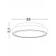 Sandy Black Acrylic Polycarbonate Diffuser LED 15 Watt 220-240 Volt 1197Lm 3000K IP65 D: 30 H: 7.7 cm 
