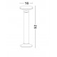 Sandy Black Acrylic Polycarbonate Diffuser LED 8 Watt 220-240 Volt 714Lm 3000K IP65 D: 16 H: 52 cm 