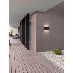 Sandy Black Acrylic Polycarbonate Diffuser LED 13 Watt 220-240 Volt 788Lm 3000K IP65 Light up & down L: 20 W: 3.9 H: 12.5 cm 