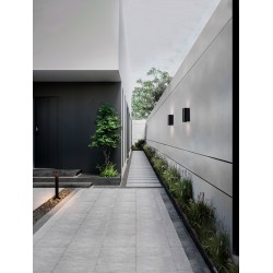 Sandy Black Acrylic Polycarbonate Diffuser LED GU10 2x10 Watt 100-240 Volt IP65 bulb excluded L: 11 W: 8.5 H: 19.5 cm 