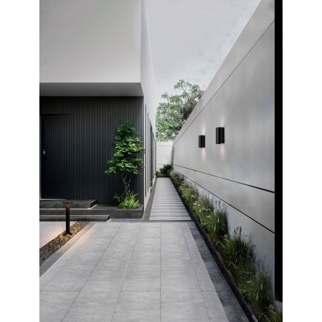 Sandy Black Acrylic Polycarbonate Diffuser LED GU10 2x10 Watt 100-240 Volt IP65 bulb excluded L: 11 W: 8.5 H: 19.5 cm 