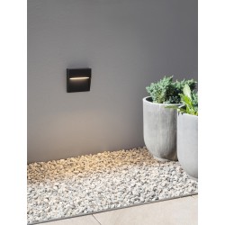 Sandy Black Aluminium Polycarbonate LED 3 Watt 100-240 Volt 159Lm 3000K IP65 Beam Angle 88° L: 11 W: 3 H: 11 cm 