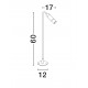 Sandy Black Aluminium & Smoking Glass LED 5Watt 100-240Volt 71Lm 3000K IP65 Beam Angle 92° D:12 W:17 H:60 cm 