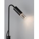 Sandy Black Aluminium & Smoking glass LED 5Watt 100-240Volt 71Lm 3000K IP65 Beam Angle 92° D:17 H:51 cm 