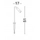 Sandy Black Aluminium & Smoking glass LED 5Watt 100-240Volt 71Lm 3000K IP65 Beam Angle 92° D:17 H:51 cm 
