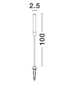 Corten Aluminium LED 4Watt 220-240Volt 195Lm 3000K IP65 Included plastic spike D: 10 W: 2.5 H: 100 cm 2