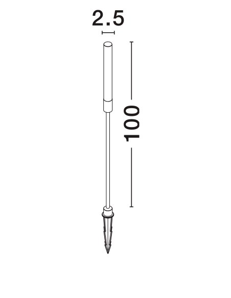 Corten Aluminium LED 4Watt 220-240Volt 195Lm 3000K IP65 Included plastic spike D: 10 W: 2.5 H: 100 cm 