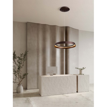 Triac Dimmable Brushed Coffee Metal & Acrylic LED 38 Watt 220-240Volt 2564Lm IP20 2700-4000K CCT Dip Switch D: 45 H: 150 cm 