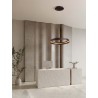 Triac Dimmable Brushed Coffee Metal & Acrylic LED 38 Watt 220-240Volt 2564Lm IP20 2700-4000K CCT Dip Switch D: 45 H: 150 cm