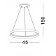 Triac Dimmable Brushed Coffee Metal & Acrylic LED 38 Watt 220-240Volt 2564Lm IP20 2700-4000K CCT Dip Switch D: 45 H: 150 cm 