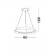 Triac Dimmable Brushed Coffee Metal & Acrylic LED 52 Watt 220-240Volt 3717Lm IP20 2700-4000K CCT Dip Switch D: 60 H: 150 cm 