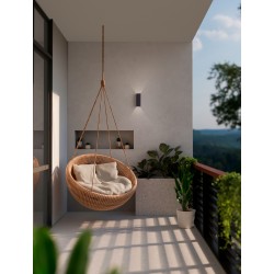Sandy Black Aluminium & Glass LED 4 Watt 220-240 Volt 161Lm 3000K IP54 L: 8 W: 4.5 H: 16 cm 