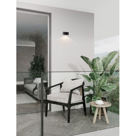 Sandy Black Aluminium & Glass LED 6 Watt 220-240 Volt 478Lm 3000K IP54 D: 10 W: 11 H: 6.8 cm 