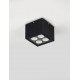 Sandy Black Aluminium & Glass LED 8 Watt 220-240 Volt 448Lm 3000K IP54 L: 8 W: 8 H: 6.5 cm 