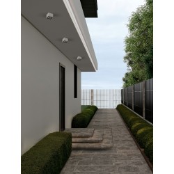 Sandy White Aluminium & Glass LED 8 Watt 220-240 Volt 448Lm 3000K IP54 L: 8 W: 8 H: 6.5 cm 
