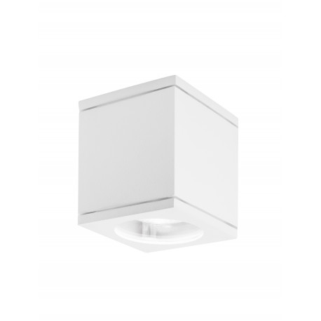 White Die-Casting Aluminium & Glass Diffuser LED GU10 1x7 Watt IP54 220-240 Volt Bulb Excluded L: 8.6 W: 8.6 H: 9 cm 