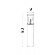 Dark Grey Aluminum & Clear Acrylic LED E27 1x12 Watt 220-240 Volt Bulb Excluded IP65 D: 9 H: 50 cm 