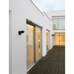 Dark Grey Aluminum & Clear Glass LED E27 1x12 Watt 220-240 Volt Bulb Excluded IP54 D: 15 W: 18.5 H: 28 cm 