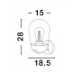 Dark Grey Aluminum & Clear Glass LED E27 1x12 Watt 220-240 Volt Bulb Excluded IP54 D: 15 W: 18.5 H: 28 cm 