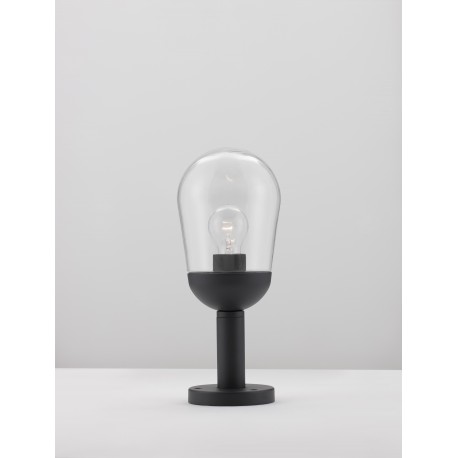 Dark Grey Aluminum & Clear Glass LED E27 1x12 Watt 220-240 Volt Bulb Excluded IP54 D: 15 H: 37 cm 