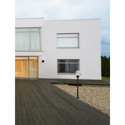 Dark Grey Aluminum & Clear Glass LED E27 1x12 Watt 220-240 Volt Bulb Excluded IP54 D: 15 H: 97 cm 