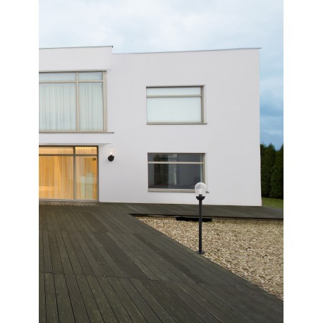 Dark Grey Aluminum & Clear Glass LED E27 1x12 Watt 220-240 Volt Bulb Excluded IP54 D: 15 H: 97 cm 