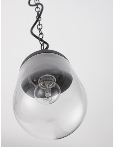 Dark Grey Aluminum & Clear Glass LED E27 1x12 Watt 110-240 Volt Bulb Excluded IP54 D: 15 H: 88.5 cm 