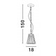 Black AIuminium LED 6 Watt 279.09 Lm 3000K 220-240V IP65 D: 18 H: 150 cm 