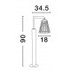 Black AIuminium LED 6 Watt 279.54 Lm 3000K 220-240V IP65 D: 18 W: 34.5 H: 90 cm 