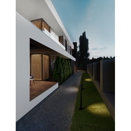 Sandy Black Aluminium LED 4 Watt 220-240Volt 217Lm 3000K IP65 D: 8 H: 60 cm 