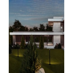 Sandy Black Aluminium LED 9 Watt 220-240Volt 378 Lm 3000K IP65 D: 8 H: 90 cm 
