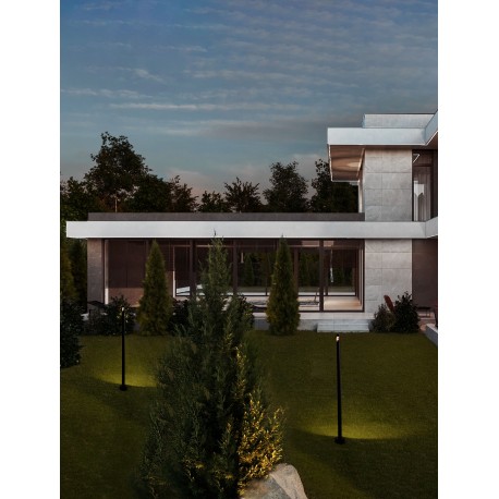 Sandy Black Aluminium LED 9 Watt 220-240Volt 378 Lm 3000K IP65 D: 8 H: 90 cm 
