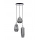 Pendant Light Smoky Grey Glass Chrome Finishing Metal E27*3 D35.5 H120 